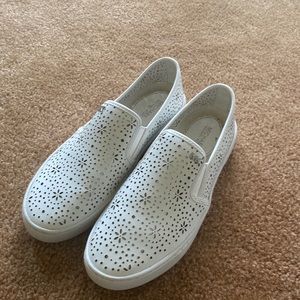 Michael Kors white slip on shoes